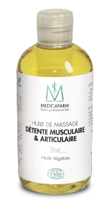 HUILE DE MASSAGE VÉGÉTALE DÉTENTE MUSCULAIRE &  ARTICULAIRE MEDICAFARM 250 ML